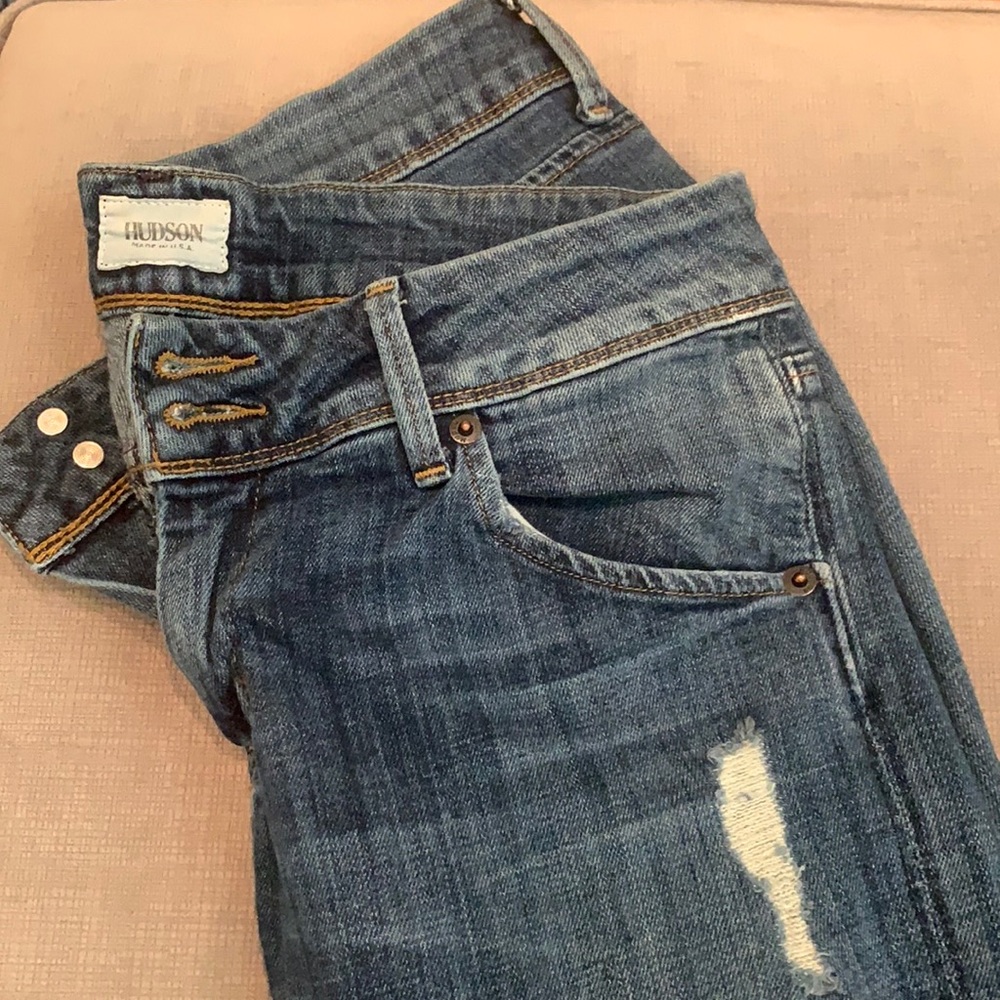 Hudson Collins Flap Skinny Jeans - Size 27